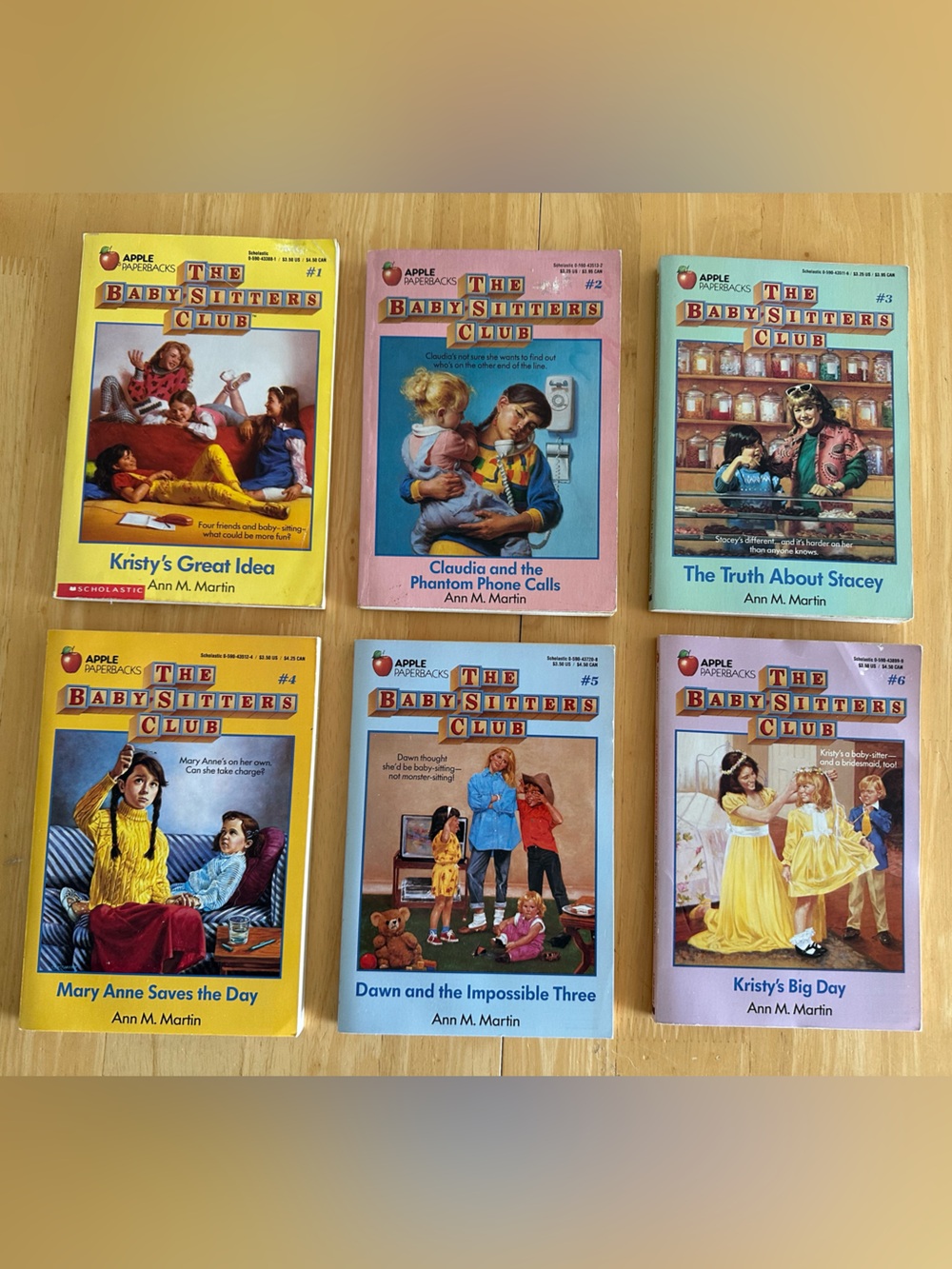 Vintage Lot of 6 The Baby-Sitters Club Paperback Scholastic Vintage Books #1-6
